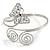 Silver Plated Filigree, Crystal Butterfly & Twirl Upper Arm, Armlet Bracelet - Adjustable - view 3