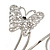 Silver Plated Filigree, Crystal Butterfly & Twirl Upper Arm, Armlet Bracelet - Adjustable - view 6