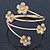 Gold Plated Crystal Daisy Upper Arm, Armlet Bracelet - Adjustable - view 8