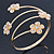 Gold Plated Crystal Daisy Upper Arm, Armlet Bracelet - Adjustable - view 7