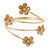 Gold Plated Crystal Daisy Upper Arm, Armlet Bracelet - Adjustable - view 10