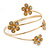 Gold Plated Crystal Daisy Upper Arm, Armlet Bracelet - Adjustable - view 11