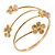 Gold Plated Crystal Daisy Upper Arm, Armlet Bracelet - Adjustable - view 2