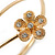 Gold Plated Crystal Daisy Upper Arm, Armlet Bracelet - Adjustable - view 3