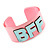 Light Pink/ Pale Blue 'BFF' Acrylic Cuff Bracelet Bangle (Adult Size) - 19cm - view 5