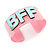 Light Pink/ Pale Blue 'BFF' Acrylic Cuff Bracelet Bangle (Adult Size) - 19cm - view 2