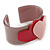 Beige, Pink, Magenta Acrylic, Austrian Crystal Hearts Cuff Bracelet - 19cm L - view 4