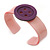 Light Pink, Purple Acrylic Button Cuff Bracelet - 19cm L - view 2