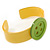 Yellow, Light Green Acrylic Button Cuff Bracelet - 19cm L - view 4