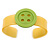 Yellow, Light Green Acrylic Button Cuff Bracelet - 19cm L - view 3