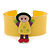 Yellow, Green, Pink, Purple Dolly Acrylic Wide Cuff Bracelet - 19cm L
