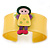 Yellow, Green, Pink, Purple Dolly Acrylic Wide Cuff Bracelet - 19cm L - view 2