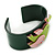 Dark Green, Pink, Salad Green Acrylic, Austrian Crystal Dove Cuff Bracelet - 19cm L - view 7