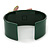 Dark Green, Pink, Salad Green Acrylic, Austrian Crystal Dove Cuff Bracelet - 19cm L - view 4