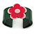 Dark Green, Light Pink, Deep Pink 'Modern Flower' Acrylic Cuff Bracelet - 19cm L - view 2
