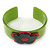 Green, Deep Pink 'Modern Flower' Acrylic Cuff Bracelet - 19cm L - view 6