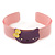Light Pink, Purple Acrylic 'Kitty' Cuff Bracelet - 19cm L - view 6
