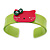Salad Green, Magenta Acrylic 'Kitty' Cuff Bracelet - 19cm L - view 2