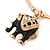 Gold Tone Slip-On Cuff Bracelet With A Black Enamel Elephant Charm - 19cm L - view 5