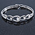 Clear Crystal 'Loop' Bangle Bracelet In Silver Tone - 18cm L - view 3