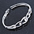 Clear Crystal 'Loop' Bangle Bracelet In Silver Tone - 18cm L - view 8