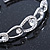 Clear Crystal 'Loop' Bangle Bracelet In Silver Tone - 18cm L - view 6