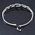 Clear Crystal 'Loop' Bangle Bracelet In Silver Tone - 18cm L - view 5