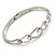 Clear Crystal 'Loop' Bangle Bracelet In Silver Tone - 18cm L - view 7