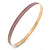 Thin Lavender Enamel Bangle Bracelet In Gold Plating - 19cm L
