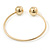 Gold Plated Double Ball Cuff Bangle Bracelet - 18cm L - Adjustable - view 4
