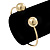 Gold Plated Double Ball Cuff Bangle Bracelet - 18cm L - Adjustable - view 5