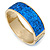 Blue Sequin Disco Magnetic Bangle Bracelet In Gold Plating - 19cm L