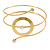 Gold Tone Open Circle Geometric with Clear Accent Upper Arm/ Armlet Bracelet - up to 27cm L