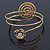 Gold Tone Crystal Flower and Swirl Circle Upper Arm, Armlet Bracelet - 27cm L - view 10