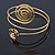 Gold Tone Crystal Flower and Swirl Circle Upper Arm, Armlet Bracelet - 27cm L - view 11