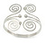Greek Style Swirl Upper Arm, Armlet Bracelet In Rhodium Plating - 27cm L - Adjustable - view 4