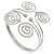 Greek Style Swirl Upper Arm, Armlet Bracelet In Rhodium Plating - 27cm L - Adjustable - view 6