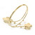 Gold Tone Double Flower Upper Arm, Armlet Bracelet - 27cm L - view 2