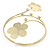 Gold Tone Double Flower Upper Arm, Armlet Bracelet - 27cm L - view 4