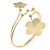 Gold Tone Double Flower Upper Arm, Armlet Bracelet - 27cm L - view 3