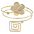 Gold Tone Flower And Square Crystal Upper Arm/ Armlet Bracelet - 26cm L