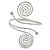 Egyptian Style Swirl Upper Arm, Armlet Bracelet In Rhodium Plating with Hammered Detailing - Adjustable - view 6