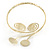 Gold Tone Hammered Circles And Swirls Upper Arm/ Armlet Bracelet - Adjustable - view 3