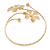 Gold Tone Double Flower Upper Arm, Armlet Bracelet - Adjustable - view 3