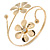 Gold Tone Double Flower Upper Arm, Armlet Bracelet - Adjustable - view 2