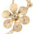 Gold Tone Double Flower Upper Arm, Armlet Bracelet - Adjustable - view 5