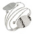 Silver Plated Hammered Oval Leaf Upper Arm, Armlet Bracelet - Adjustable - view 3