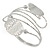 Silver Plated Hammered Oval Leaf Upper Arm, Armlet Bracelet - Adjustable - view 4