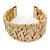 Wide Woven Wire Cuff Bangle In Gold Plated Metal - Adjustable - view 7