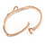 Delicate Rose Gold Tone Crystal Bow Bangle Bracelet - 18cm L - view 3